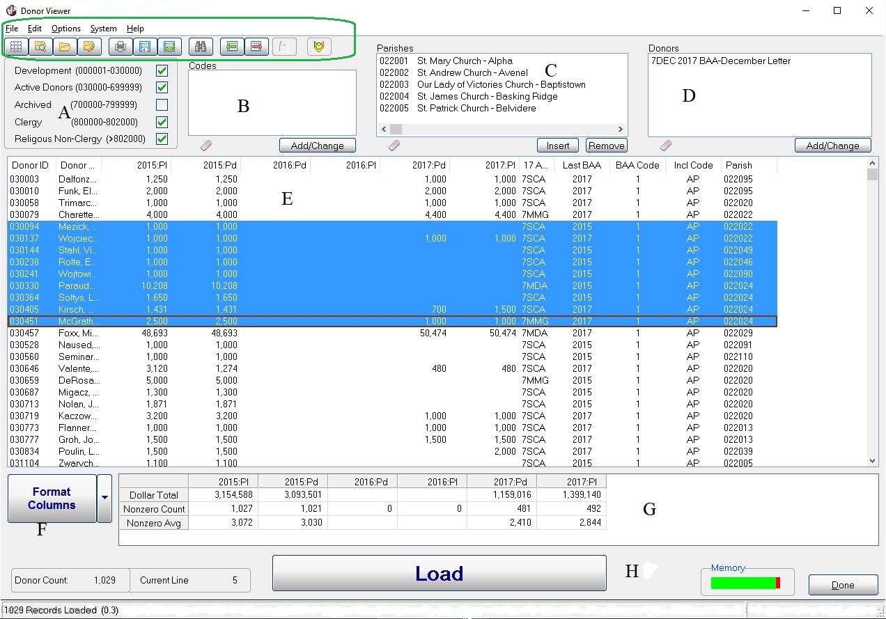 Donor Viewer Screen Shot